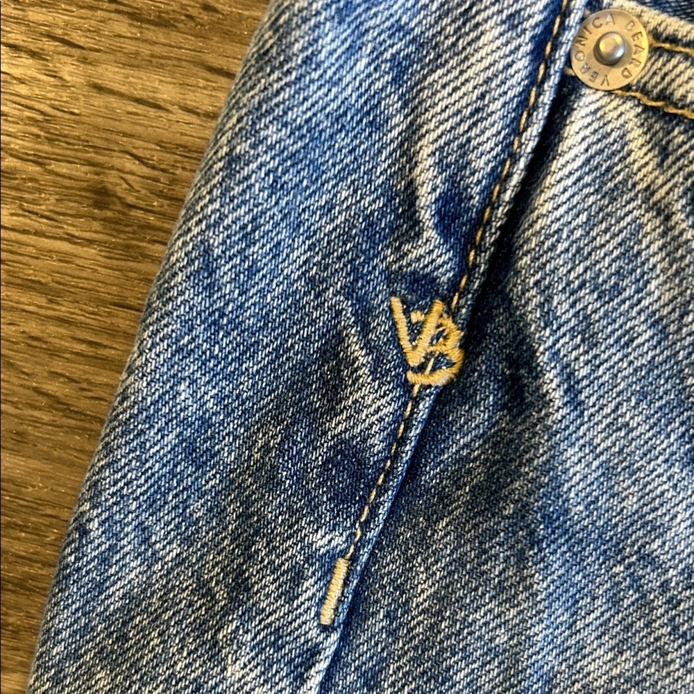 Veronica Beard Carly Kick Flare Jeans High Rise Raw Hem Crop Size 32 Made in USA - Picture 5 of 12